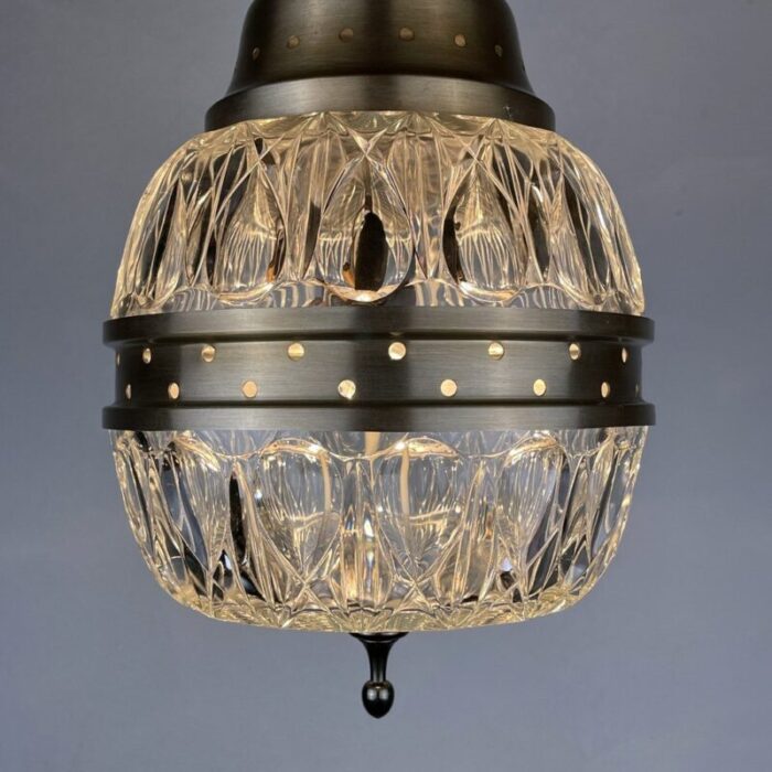 mid century italian pendant lamp in glass 1960s 9