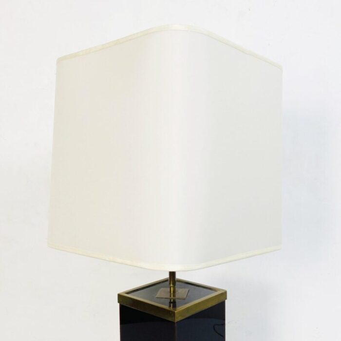 mid century italian table lamp brown acrylic glass and brass 1970s 3