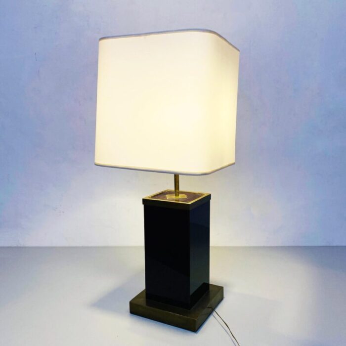 mid century italian table lamp brown acrylic glass and brass 1970s 7