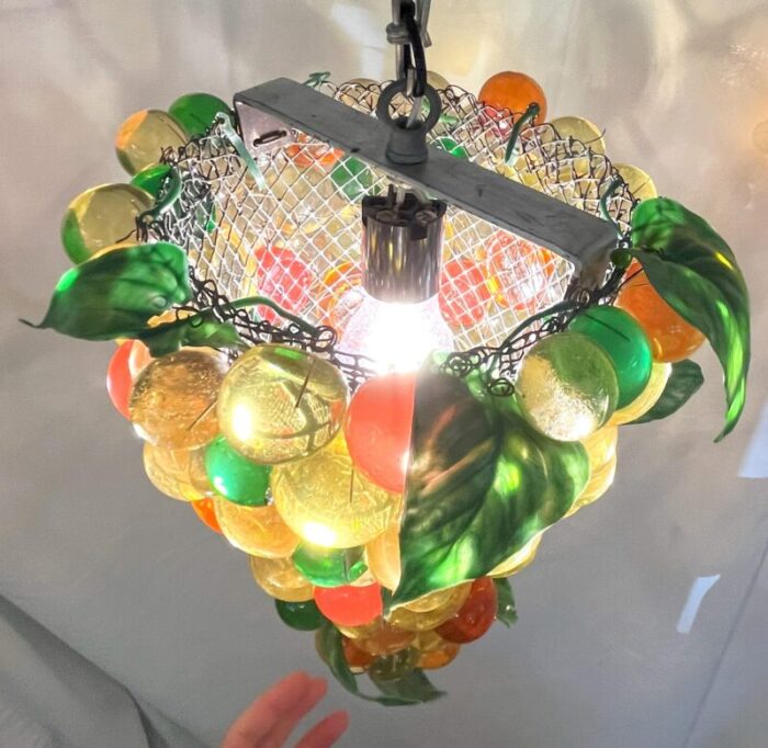 mid century mediterranean style lucite grape cluster light fixture 6091