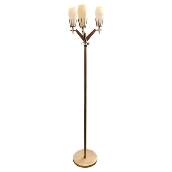 mid century modern floor lamp in brass and glass from arredoluce 1960s 1