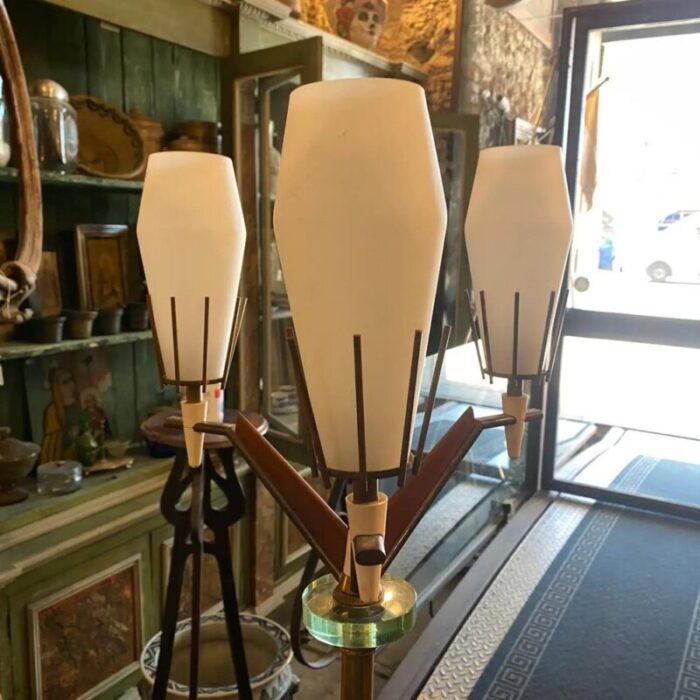 mid century modern floor lamp in brass and glass from arredoluce 1960s 11