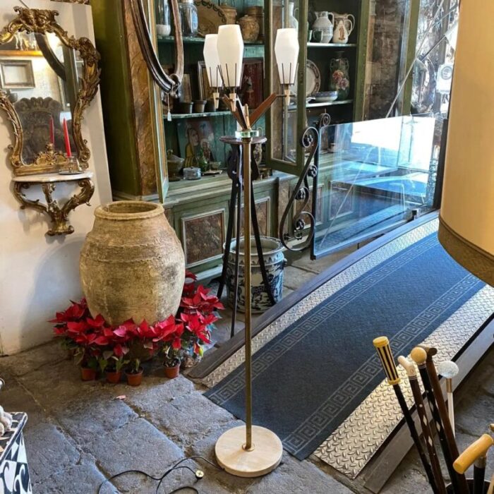 mid century modern floor lamp in brass and glass from arredoluce 1960s 8