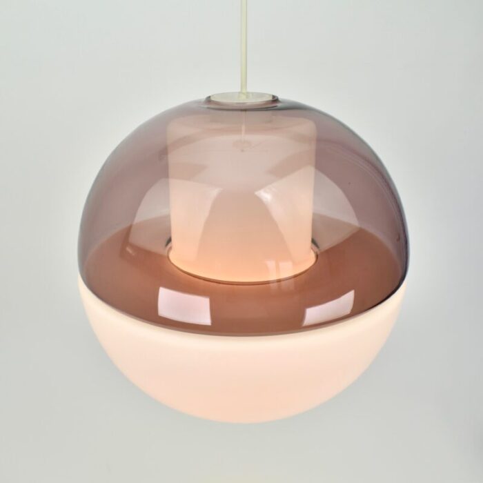 mid century modern glass pendant light by peill and putzler 1950s 0895