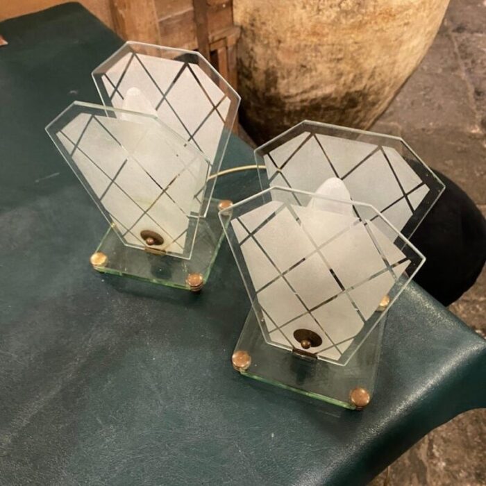 mid century modern italian bed lamps in fontana arte style 1950s set of 2 5