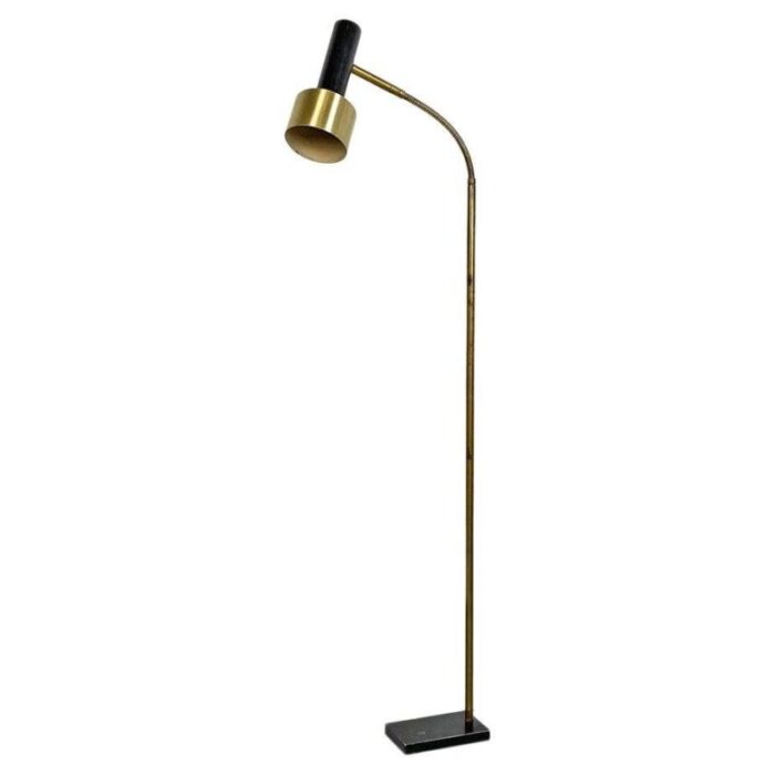 mid century modern italian brass metal adjustable floor lamp from stilux 1960s 1