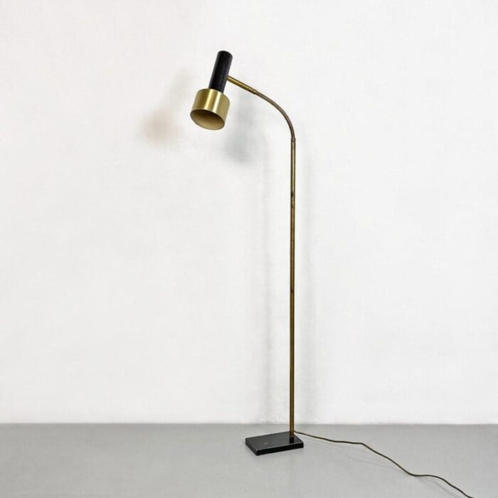 mid century modern italian brass metal adjustable floor lamp from stilux 1960s 2