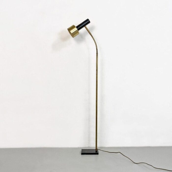 mid century modern italian brass metal adjustable floor lamp from stilux 1960s 3