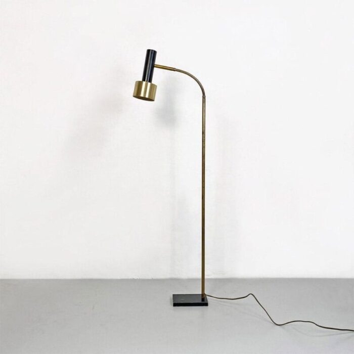 mid century modern italian brass metal adjustable floor lamp from stilux 1960s 4