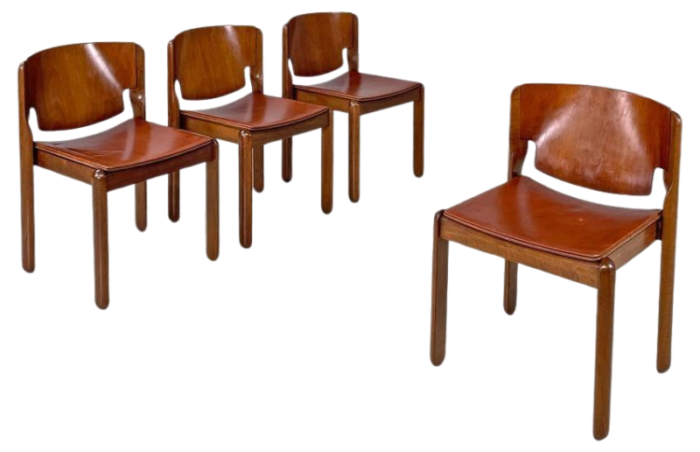 mid century modern italian chairs by vico magistretti for cassina 1960s set of 4 8215