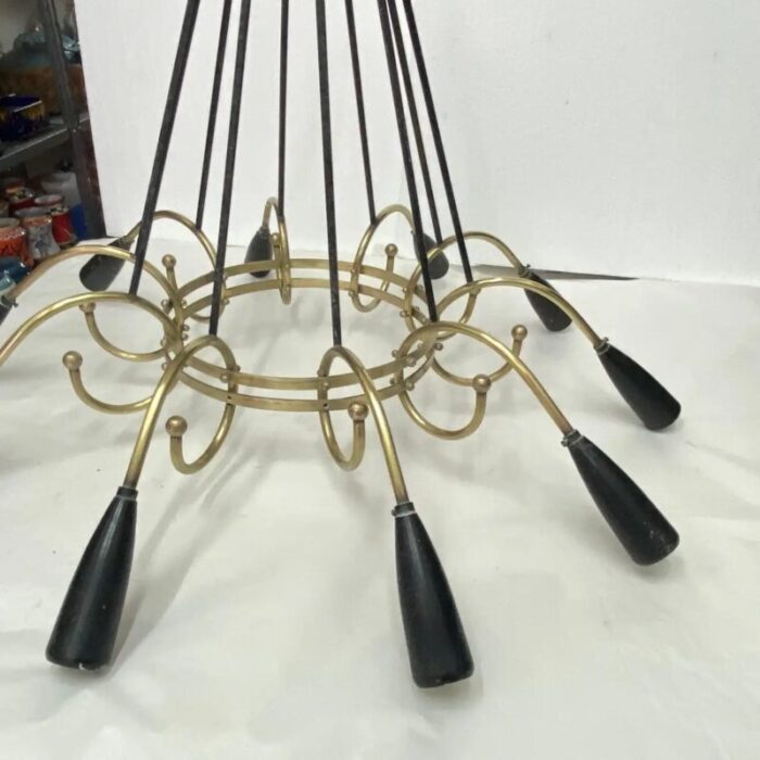 mid century modern italian sputnik chandelier in stilnovo style 1950s 12