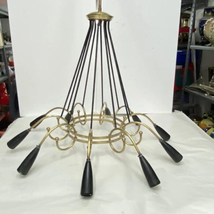 mid century modern italian sputnik chandelier in stilnovo style 1950s 13