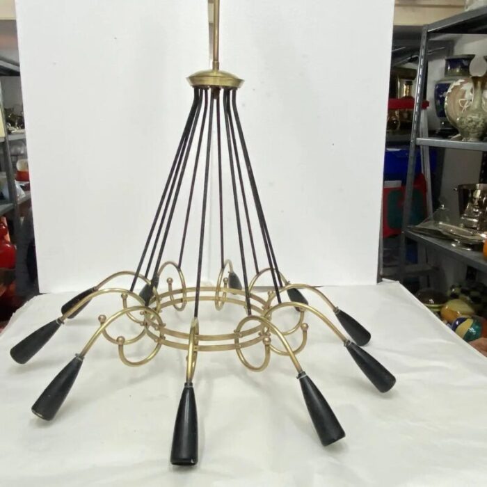 mid century modern italian sputnik chandelier in stilnovo style 1950s 3