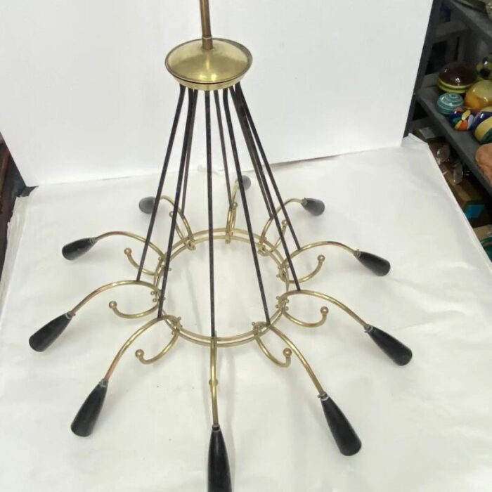 mid century modern italian sputnik chandelier in stilnovo style 1950s 5