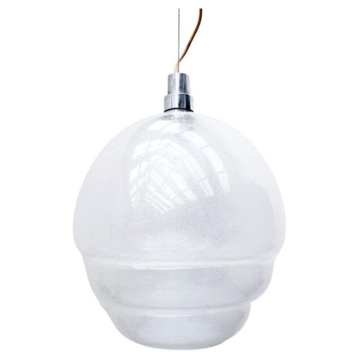 mid century modern pendant light in murano glass by carlo nason for mazzega italy 1