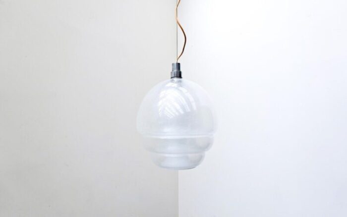 mid century modern pendant light in murano glass by carlo nason for mazzega italy 2