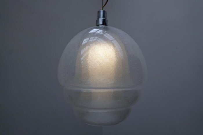 mid century modern pendant light in murano glass by carlo nason for mazzega italy 5