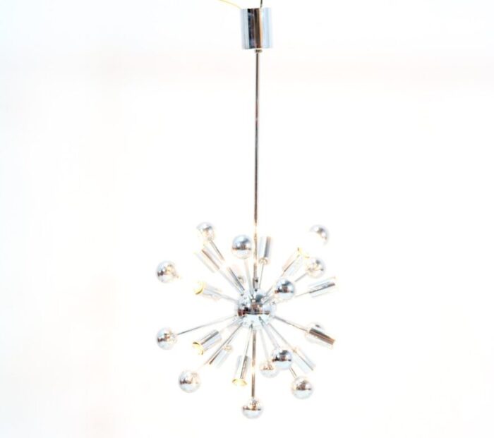 mid century modern sputnik chrome chandelier 1970s 1