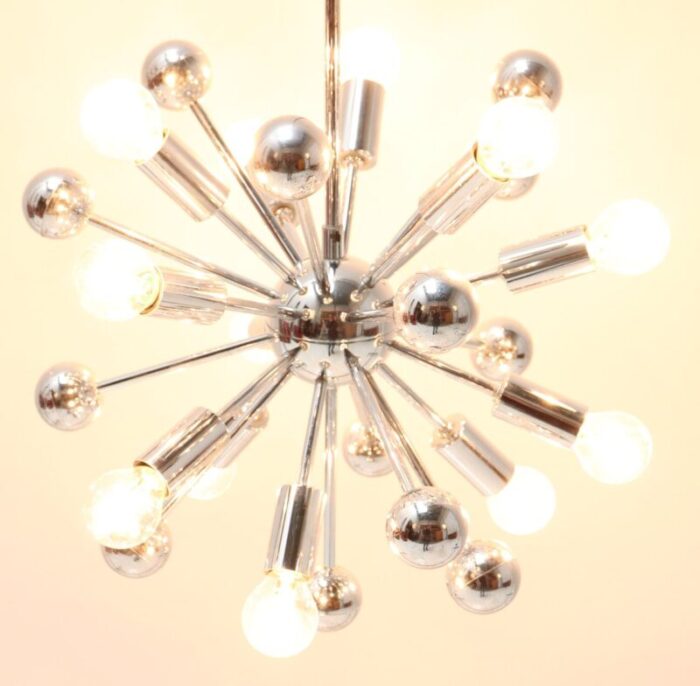 mid century modern sputnik chrome chandelier 1970s 2