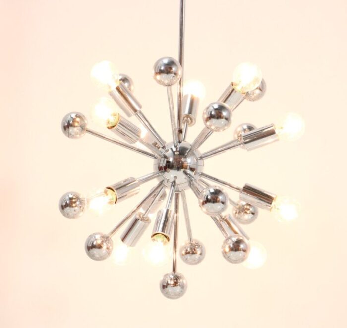 mid century modern sputnik chrome chandelier 1970s 3