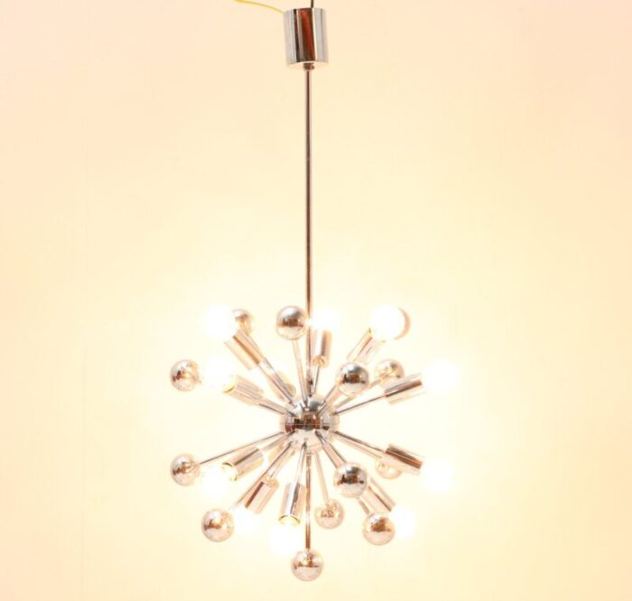 mid century modern sputnik chrome chandelier 1970s 5