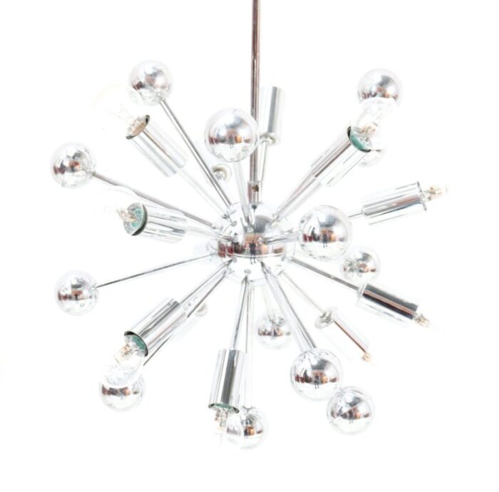 mid century modern sputnik chrome chandelier 1970s 6