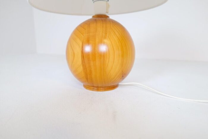 mid century modern swedish solid pine sculptural table lamp 1970s 4