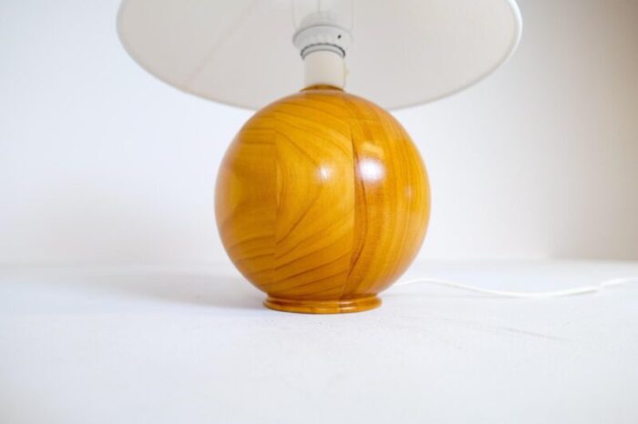 mid century modern swedish solid pine sculptural table lamp 1970s 5