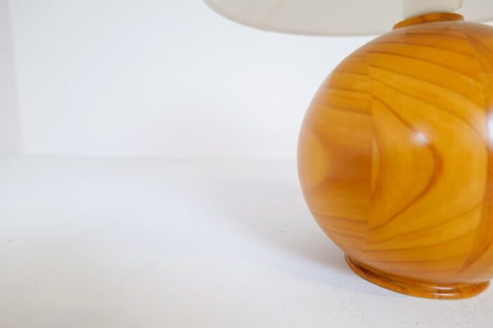 mid century modern swedish solid pine sculptural table lamp 1970s 6