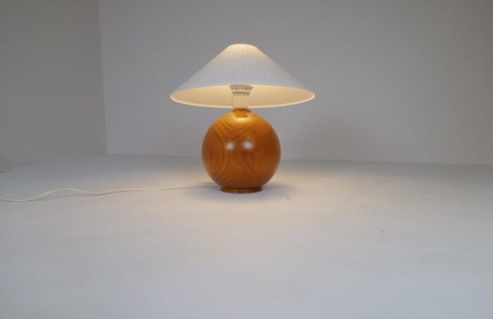 mid century modern swedish solid pine sculptural table lamp 1970s 9