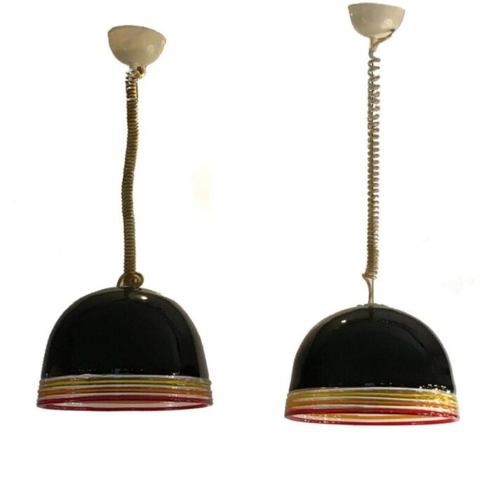 mid century murano glass suspensions by roberto pamio and renato toso set of 2 3