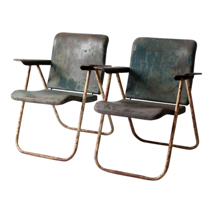 mid century patio chairs pair 7602