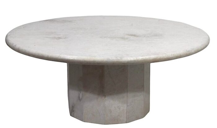 mid century post modern travertine marble coffee table 1357