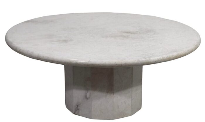 mid century post modern travertine marble coffee table 2456