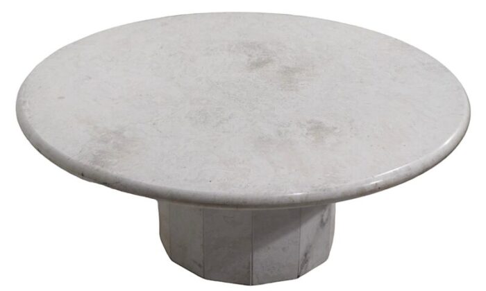 mid century post modern travertine marble coffee table 3165