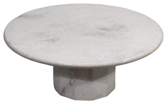 mid century post modern travertine marble coffee table 5373