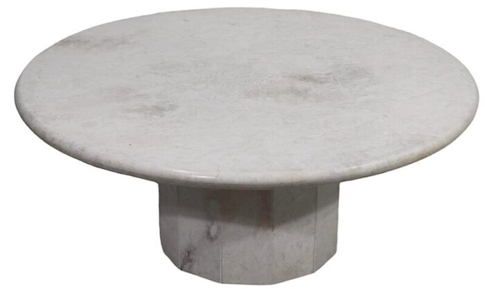 mid century post modern travertine marble coffee table 8373