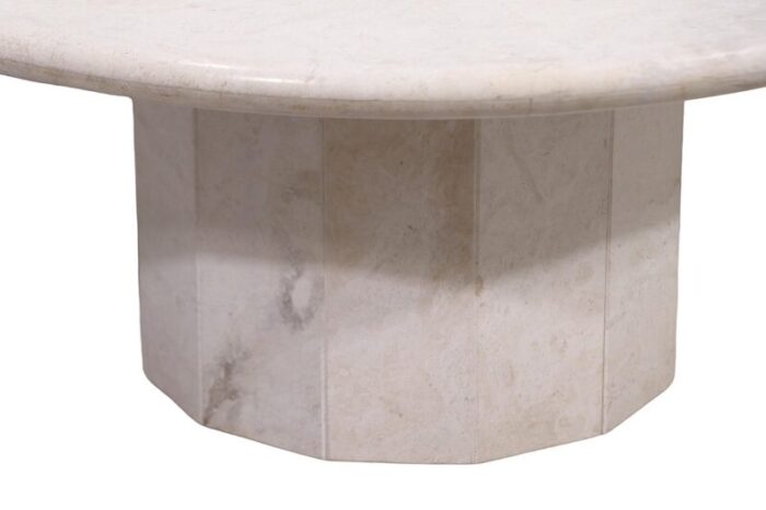 mid century post modern travertine marble coffee table 9153