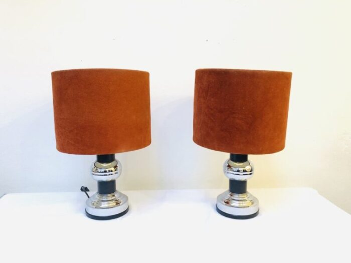 mid century reputation design table lamps 1970s set of 2 1