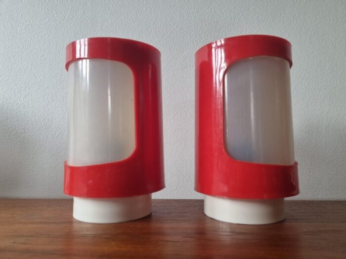 mid century space age table lamps 1970s set of 2 12