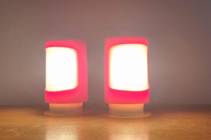 mid century space age table lamps 1970s set of 2 4