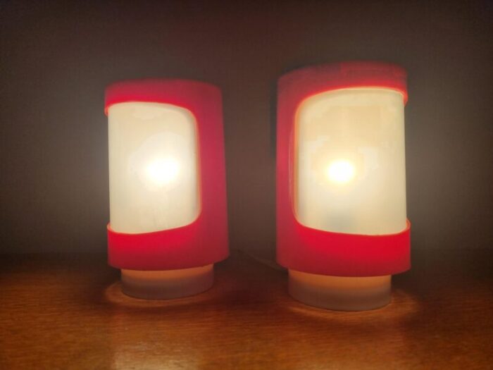 mid century space age table lamps 1970s set of 2 5