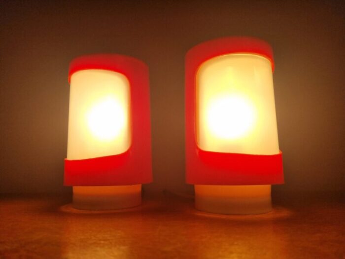 mid century space age table lamps 1970s set of 2 6