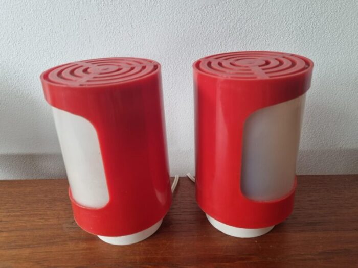 mid century space age table lamps 1970s set of 2 7