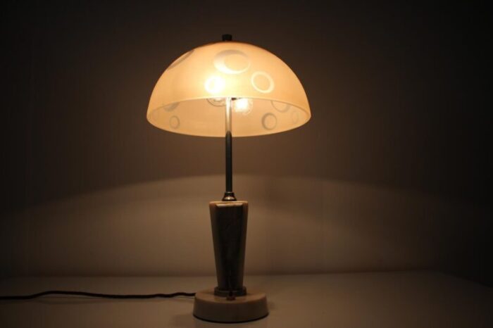 mid century stone table lamp from praha 1950s 10