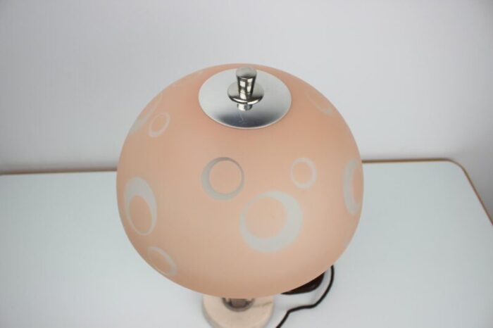 mid century stone table lamp from praha 1950s 7