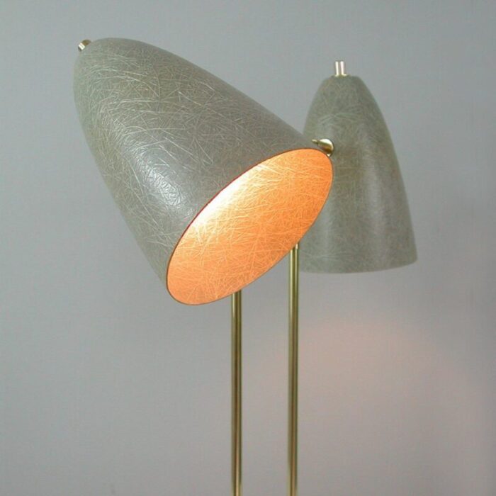 mid century swedish grey fiberglass desk lamp 1950s 13