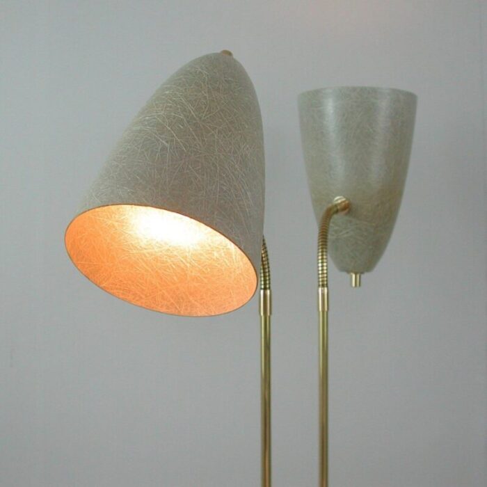 mid century swedish grey fiberglass desk lamp 1950s 14