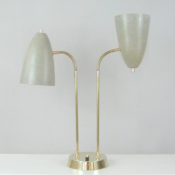 mid century swedish grey fiberglass desk lamp 1950s 15