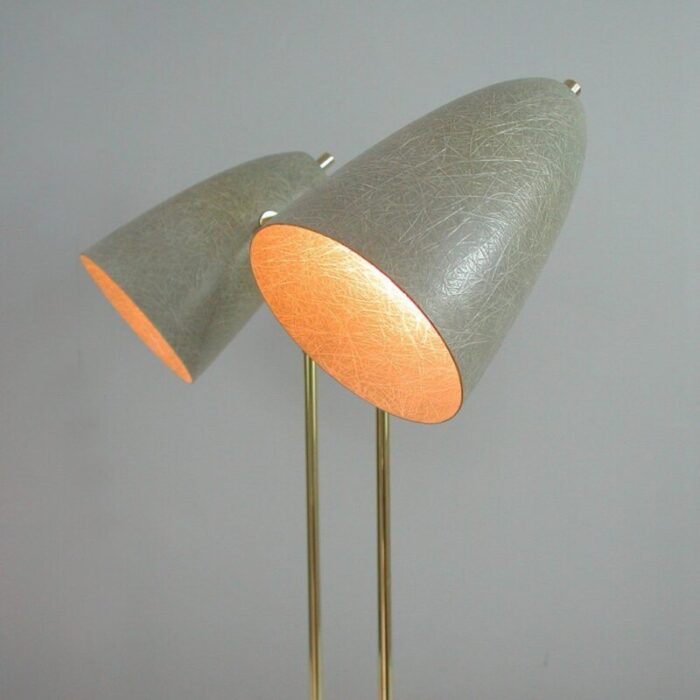 mid century swedish grey fiberglass desk lamp 1950s 16